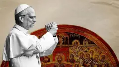 İllüstrasyon Papa'yı gösteriyor.