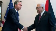 ABD Dışişleri Bakanı Antony Blinken ile Filistin lideri Başkanı Mahmud Abbas