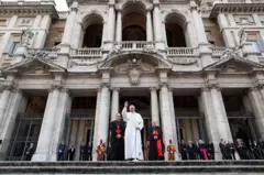 Papa Francisco em frente à Basílica de Santa Maria Maggiore, em Roma