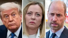 Composite image of Donald Trump, Giorgia Meloni and Prince William