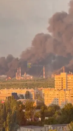 Дым за жилыми домами