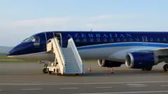 Close up file image of a Azerbaijan Airlines plane