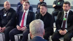 Рустем Умєров, Кирило Буданов, Володимир Зеленський та Давид Арахамія, Давос, 22 січня 2026 року