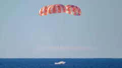 Приводнение "Ориона" в Тихом океане