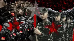 BPLA, SAF, KNDF, 96 Soldiers စတဲ့တပ်ဖွဲ့ဝင်တွေရဲ့ပုံကို ကြယ်ပွင့်အဖြူပေါက် တစ်ခုနဲ့ ပေါင်းစပ်ထားတဲ့ အနီရောင် အဖြူရောင် မီးခိုးရောင် ပေါင်းစပ် ဓာတ်ပုံ၊ ဓာတ်ပုံ ညာဘက်ပိုင်းမှာ အမျိုးသမီးတပ်ဖွဲ့ဝင်တစ်ဦး ဘေးစောင်းရပ်နေ၊ ဓာတ်ပုံ အလယ်မှာတော့ BPLA တပ်ဖွဲံဝင် အမျိုးသား ၄ ဦး လက်နက်ကိုင် အလေးပြုနေတဲ့ပုံ၊ ကျောင်းသားတပ်တော် တပ်ဖွဲ့ဝင်အချို့ကို ဓာတ်ပုံမှာ မြင်ရပါတယ်