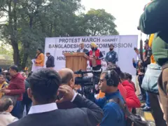 চাণক্যপুরীতে মূল সভামঞ্চ থেকে বক্তাদের ভাষণ