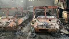 Burnt out cars
