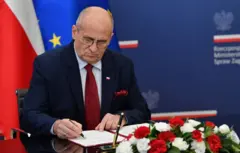 Bộ trưởng Ngoại giao Ba Lan Zbigniew Rau tại trụ sở Bộ Ngoại giao Ba Lan ở Warsaw, Ba Lan, ngày 03 tháng 10 năm 2022