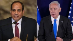 मिस्र के राष्ट्रपति अब्दुल फ़तह अल सिसी और इसराइल के पीएम बिन्यामिन नेतन्याहू 