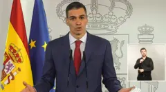 Pedro Sánchez pronunció un  discurso este miércoles por la mañana.
