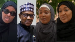 Tsohon shugaban Najeriya, Marigayi Muhammadu Buhari tare da wasu daga cikin ƴaƴa da jikarsa