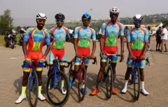 ኣብ 2023 ንሃገራዊት ጋንታ ኤርትራ ወኪሎም ኣብ ዙር ርዋንዳ ዝተሳተፌ [ካብ ጸጋም ናብ የማን ዩኤለል ሃብታኣብ፡ ሃገር ዓንደማርያም፡ ዓወት ኣማን፡ ዳንኤል ተክለሃይማኖትን ኣኽሊሉ ኣረፋይነን]
