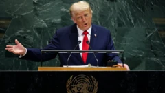 الرئيس الأمريكي دونالد ترامب خلال كلمته أمام الأمم المتحدة