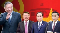 Ảnh thiết kế: từ trái qua: ông Tô Lâm, Lê Minh Hưng, Trần Thanh Mẫn, Trần Cẩm Tú