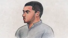 නඩු විභාගයක් අතරතුර අඳින ලද මනුෂ්‍ය ඝාතන 6ක් සම්බන්ධයෙන් වරදකරු වූ 20 හැවිරිදි ෆෙබ්‍රියෝ ද සොයිසාගේ චිත්‍රයක් 