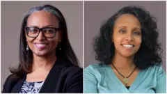 ምክትል ዋና ኮሚሽነር ራኬብ መለሰ (በስተግራ) እና ኮሚሽነር ርግበ ገ/ሐዋርያ (በስተቀኝ)