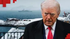 Дональд Трамп на фоні Гренландії, яку хоче купити