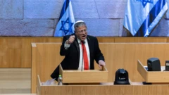 İsrail Ulusal Güvenlik Bakanı Itamar Ben-Gvir Knesset'te konuşma yapıyor.