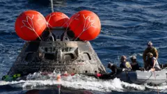 ยานโอไรออนกลับสู่โลกอย่างปลอดภัย