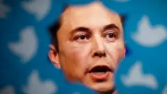 Musk ve Twitter logosu