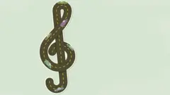 Ilustração de nota musical feita de estrada