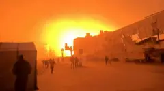 لحظه انفجار در بیمارستان الاهلی در شمال غزه