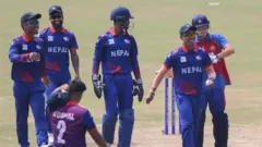 मङ्गोलियाविरुद्ध खेल्दै नेपाल 