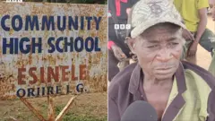 Aworan akọle ileewe naa ati lọdẹ to ba BBC News sọrọ.