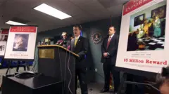 Entrevista coletiva do FBI em Boston, como parte da investigação do roubo de obras de arte do Museu Isabella Stewart Gardner, em 15 de março de 2013