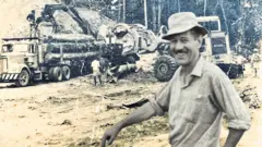 1972 සිට 1977 දක්වා කාලය තුළ සිංහරාජ වනාන්තරයේ ගස් කැපීම සිදු වූ ආකාරය මෙහි දැක්වෙන අතර යන්ත්රානුසාරයෙන් විශාල ලොරියකට කොටන් පටවන ආකාරයත් තිලෝ හොෆ්මන්ගේ ඡායාරූපයකුත් මෙහි දැක්වේ.