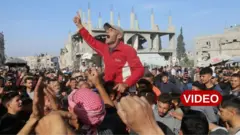 Public criticism of Hamas is rare, with protests violently dispersed and opponents jailed, tortured and killed - this protest took place in Beit Lahiya in northern Gaza on 26 March
