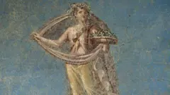 Detalle de un fresco recientemente descubierto en Pompeya