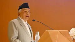 अन्तर्राष्ट्रिय श्रम सम्मेलनको उद्घाटन सत्रमा मुख्य वक्ताका रूपमा सम्बोधन गर्दै राष्ट्रपति रामचन्द्र पौडेल 