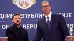 Владимир Зеленски и Александар Вучић после састанка у Београду