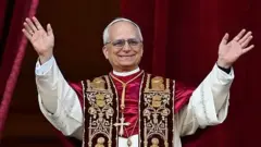 Pope Leo XIV on the balcony.