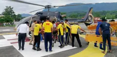 घायलों को हवाई रास्ते से अस्पताल पहुंचाया गया