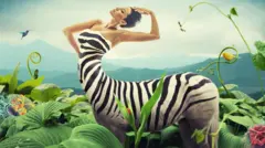 Mujer centauro zebra