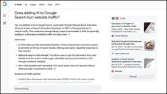 Una consulta a Modo IA en inglés sobre cómo afectará al tráfico en internet