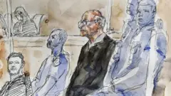 رسم توضيحي لجلسة محاكمة لو سكوارنيك عام 2020.