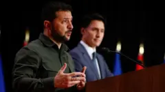 زلنسکی و ترودو در پارلمان کانادا