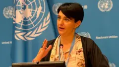 Gabriella Citroni, presidente do Grupo de Trabalho sobre Detenções Forçadas da ONU, durante entrevista coletiva