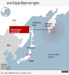 भूकंप प्रभावित क्षेत्र का नक्शा