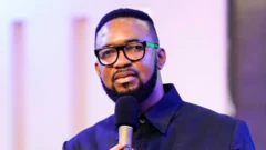 A man holding microphone