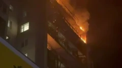 Горящий дом в Сумах