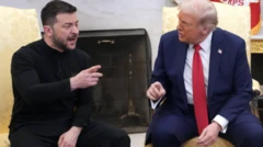 Perezida Volodymyr Zelensky -Ukraine- na Donald Trump -USA- mu mpari.