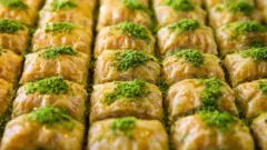Bir tepsi fıstıklı baklava