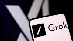 grok ve x logoları