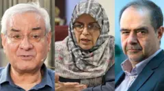 از راست محسن امین زاده، آذر منصوری و ابراهیم اصغرزاده از چهره‌های اصلاح طلب بازداشت شده هستند