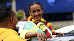 አትሌት ጎተይቶም ገብረሥላሴ ከኦሪገን መልስ በአዲስ አበባ