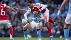 Man City Haaland dey in action